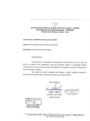 Comunicado Proad interdição Vera