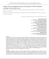 Mudança no consumo alimentar de adolescentes na Pandemia Covid-19 Mudança no consumo alimentar de adolescentes na Pandemia Covid-19