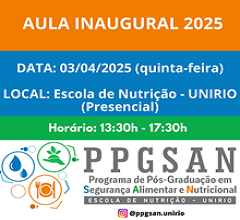 Evento - PPGSAN Aula Inaugural 2025  240x220