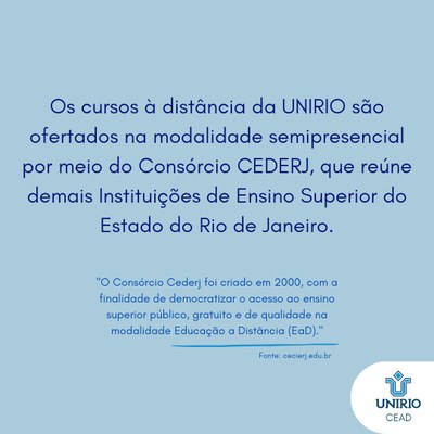 Os cursos à distância da Unirio 