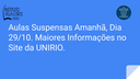 UNIRIO SUSPENDE AULAS NO DIA 29/10/2025 UNIRIO SUSPENDE AULAS NO DIA 29/10/2025