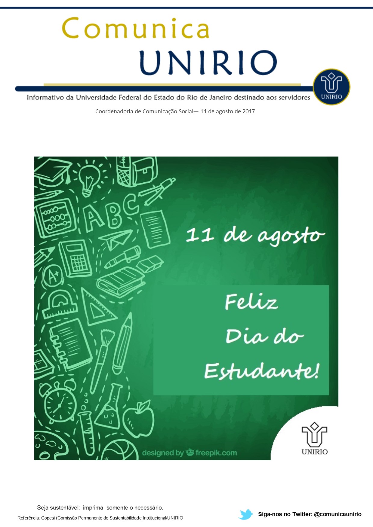 Feliz Dia do Estudante