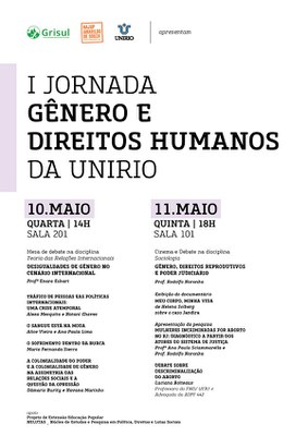 Programação I Jornada de Gênero e Direitos Humanos
