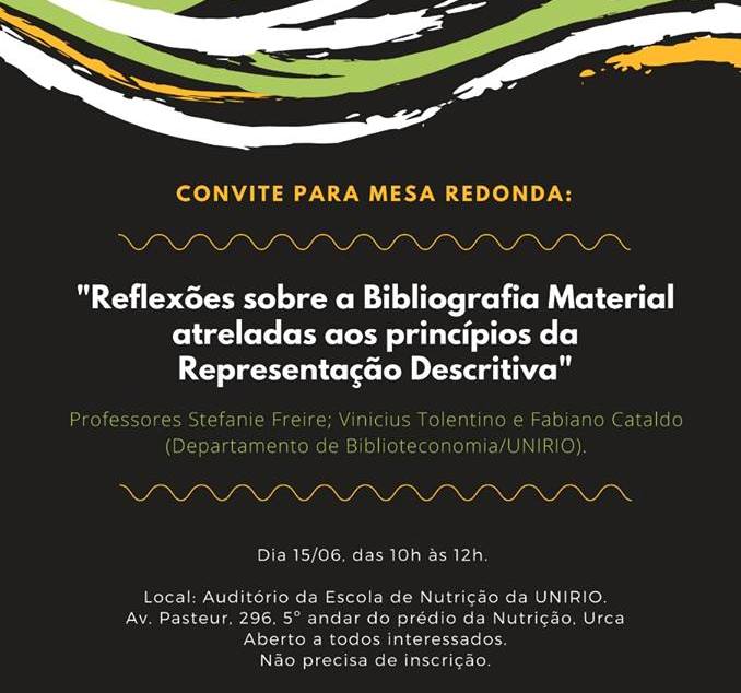 Cartaz mesa redonda biblioteconomia