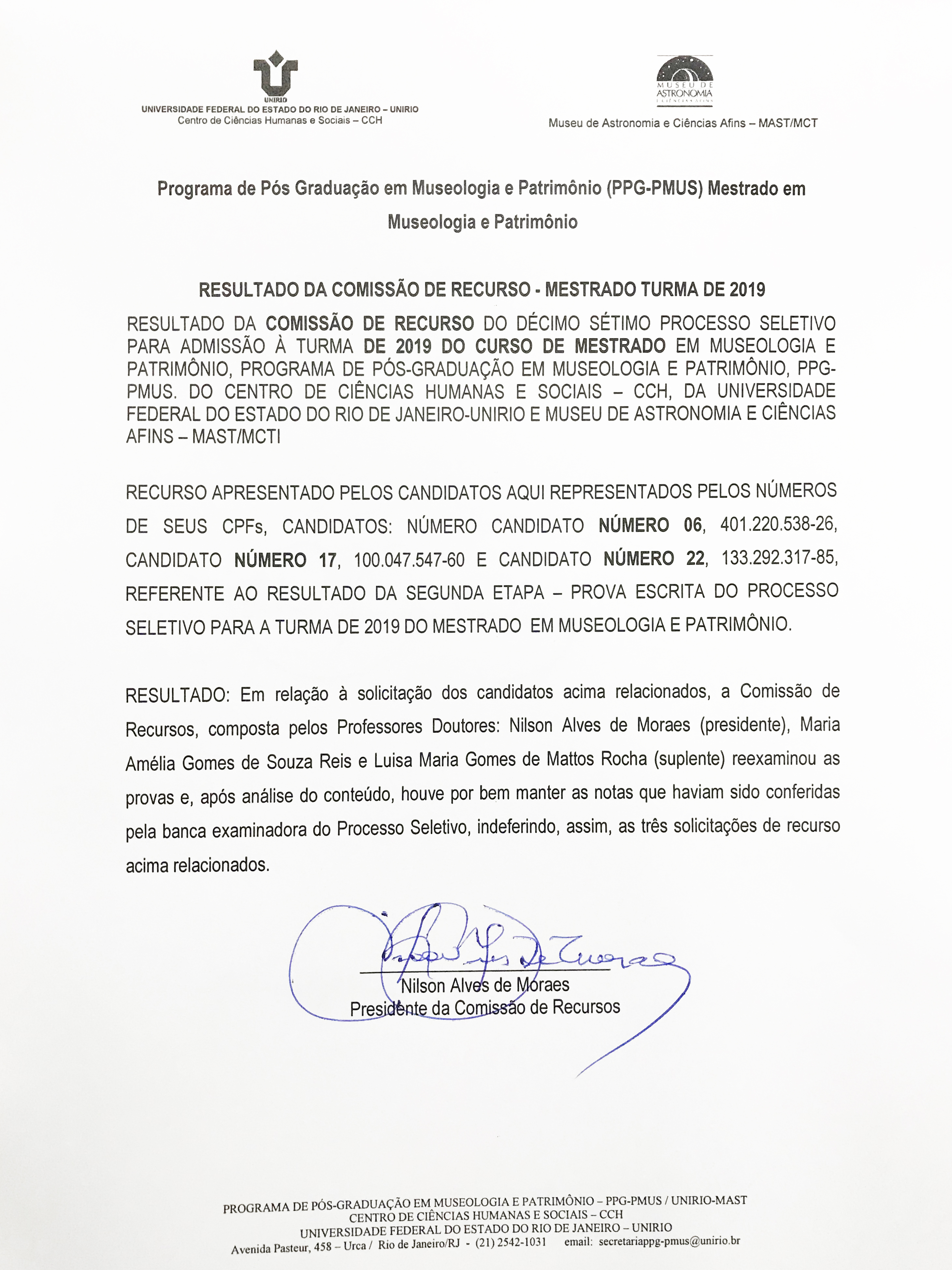 RESULTADO RECURSOS PROVA DISSERTATIVA