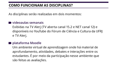 como funcionam as disciplinas