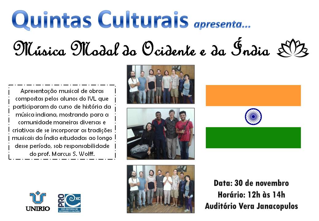 Estudantes do Instituto Villa-Lobos (IVL) que participaram do curso de história da música indiana apresentarão composições próprias (Imagem: Divulgação)