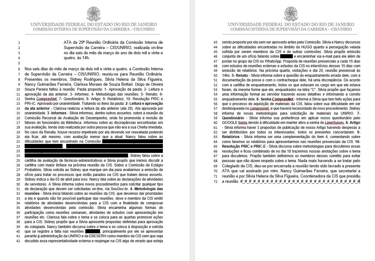 29ª Ata de Reunião da CIS