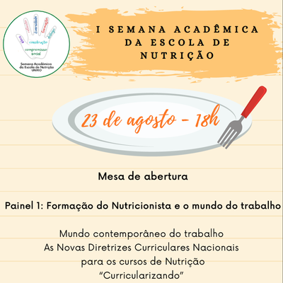 Evento I Semana Acadêmica Painel 1 dia 23 de agosto 18h