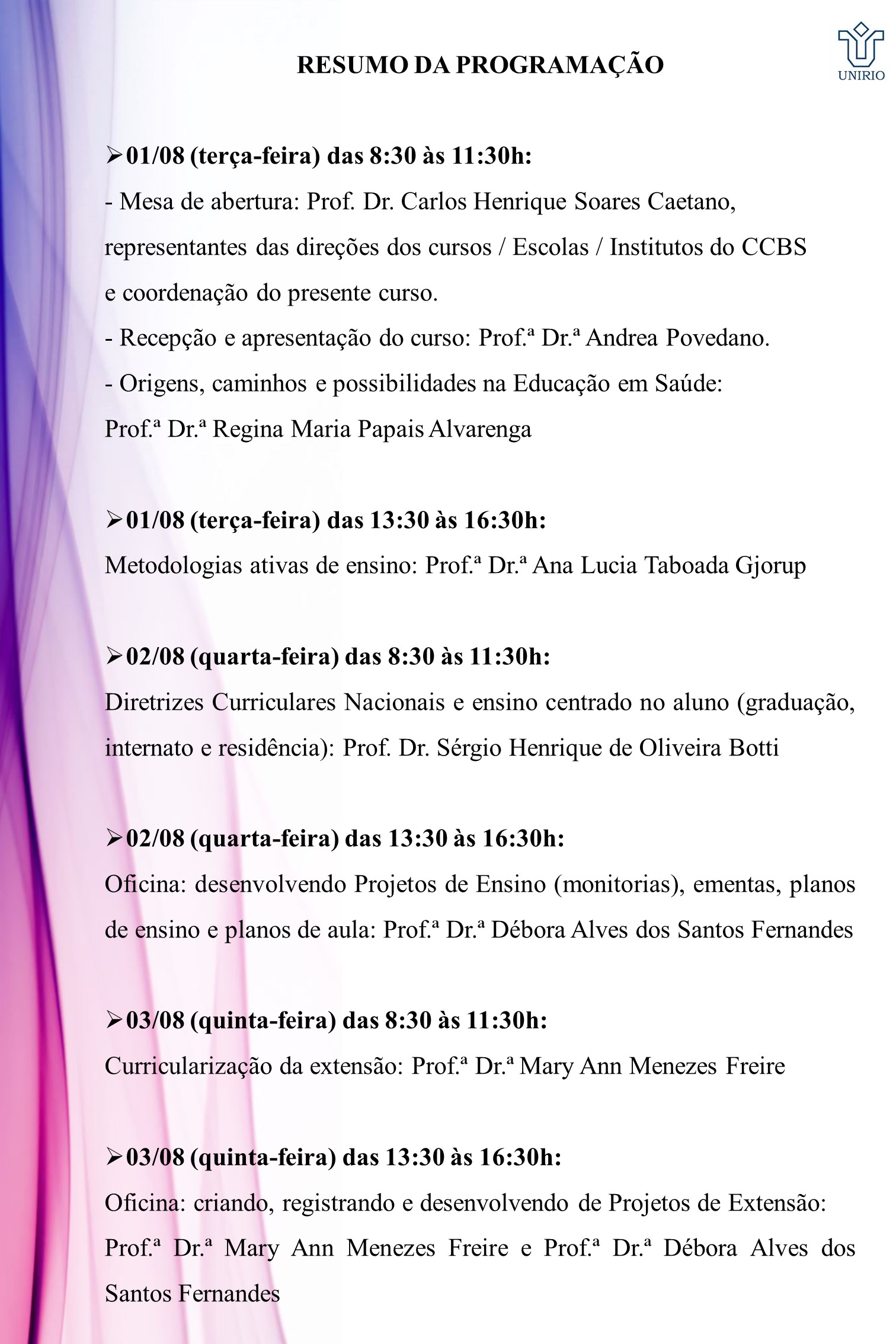 Curso de Desenvolvimento docente programação