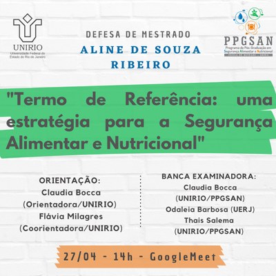 Defesa mestrado Aline de Souza Ribeiro Defesa mestrado Aline de Souza Ribeiro