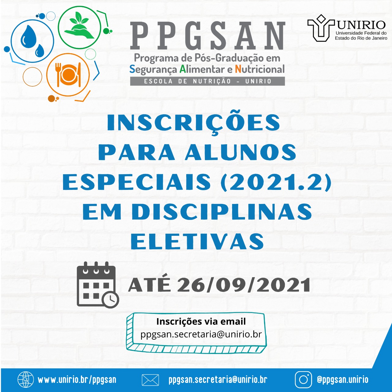 INSCRIÇÕES ALUNOS ESPECIAIS 2021.2