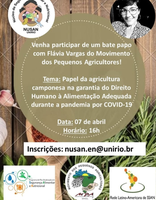 Papel da agricultura camponesa na garantia do Direito Humano à Alimentação adequada durante a pandemia por COVID-19 Papel da agricultura camponesa na garantia do Direito Humano à Alimentação adequada durante a pandemia por COVID-19