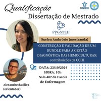 Exame de qualificação da mestranda Suelen Lopes Santos da Silva Ambrósio