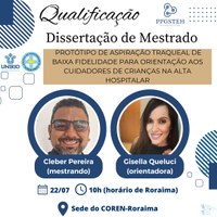 Exame de qualificação do mestrando Cleber Pereira da Silva