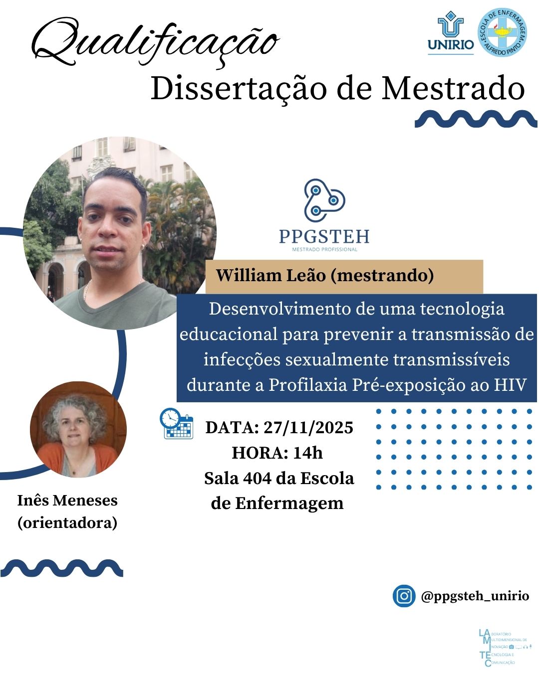 Exame de qualificação do mestrando William Leão Cardoso da Costa