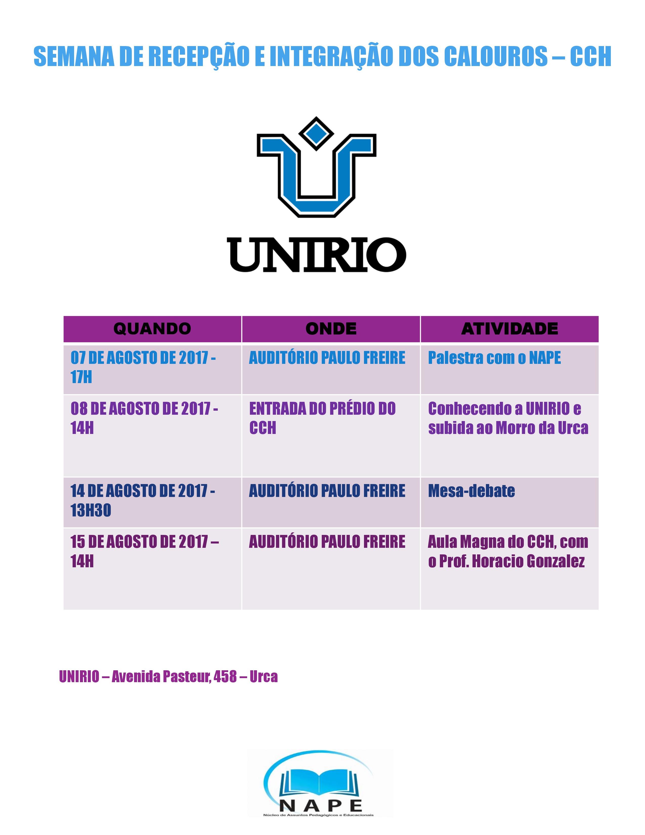 Semana de Recepção de Calouros 2017/2 