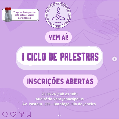 Evento - I Ciclo de Palestras Evento - I Ciclo de Palestras